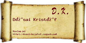 Dósai Kristóf névjegykártya