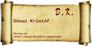 Dósai Kristóf névjegykártya