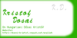 kristof dosai business card