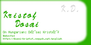 kristof dosai business card